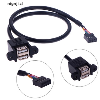 NIGN 1Pc 9 Pin Motherboard Header to 2 Ports USB 2.0 Female Extension Cable Adapter CL