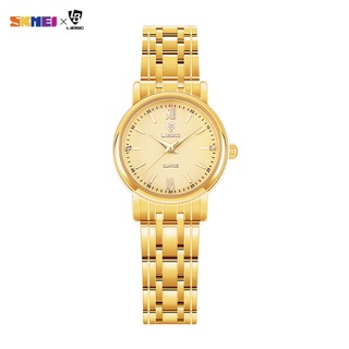 Reloj de pulsera de cuarzo simple para mujer/reloj de pulsera de cuarzo de lujo con correa de acero para mujer/reloj impermeable