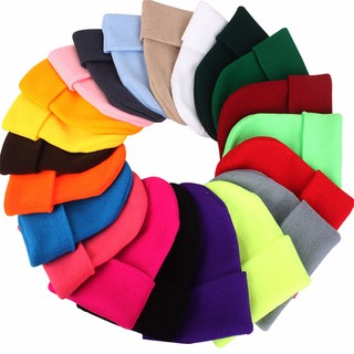 Sombrero de mujer beanie knit color sólido sombrero beanie caliente sombrero señoras casual sombrero (1)