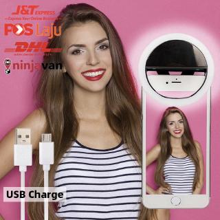 Recargable USB Selfie anillo 36 LED 3 nivel brillo belleza Flash relleno luz Clip lámpara cámara RK12 para Android IOS