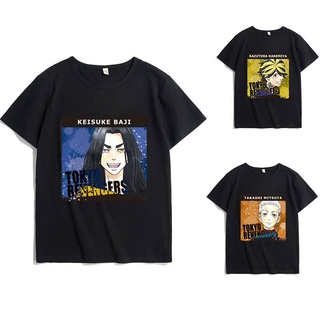 Revengers Baji camiseta de manga corta Hanemiya Anime Tops Casual suelto moda Unisex camiseta Halloween