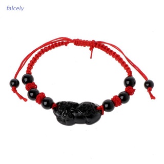 pulsera de cuerda roja de piedra obsidiana pi xiu kabubalah attract wealth buena suerte