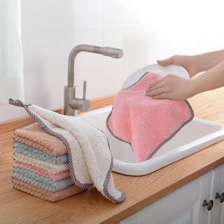 Toallas de mano de lana de coral para colgar, toallas de limpieza de cocina, paño absorbente, paño de limpieza