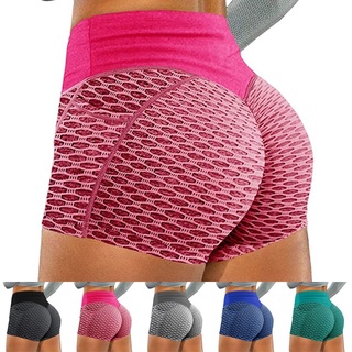 Pantalones cortos de entrenamiento playa Yoga Casual gimnasio cintura alta pantalones calientes acanalados deportes