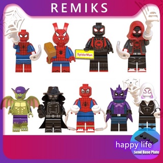 【Warranty】 Compatible Lego Spiderman Marvel Minifigures Miles Morales Gwen Stacy Spider-man Noir Building Blocks Toys