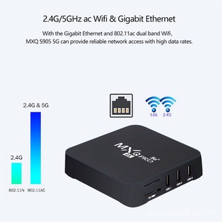 WOWGLOBAL Mxq Pro 4k 2.4g/5g hz Wifi Android 9.0 Quad Core Smart Tv Box Reproductor Multimedia 8g 128g