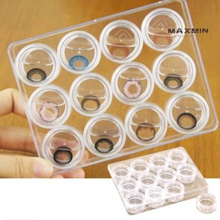 maxmin 12 rejillas transparentes para lentes de contacto, caja de almacenamiento