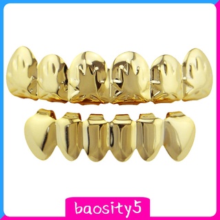 Baosity5 18K rejillas De papel De hoja De arce chapado en oro Top y boquillas De dientes