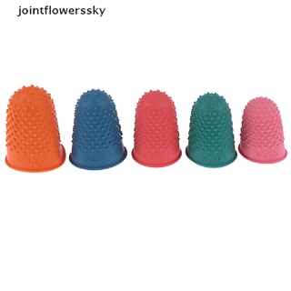 Jfcl 5Pcs Counting Cone Rubber Thimble Protector Sewing Quilter Finger Tip Craft Sky