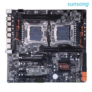 sunsong Huananzhi X79 Dual CPU Motherboard LGA 2011 E-ATX USB3.0 SATA3 PCI-E NVME with Dual Xeon Processor