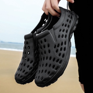 sandalias de los hombres de verano nuevo transpirable agujero zapatos antideslizante tendencia ocio conducción guisantes zapatos al aire libre vadear zapatos de playa
