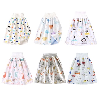 JE Comfy Children Diaper Skirt Shorts 2 in 1 Anti Bed-wetting Washable Cotton Potty Training Nappy Pants Waterproof Bed Clothes for Baby Boy Girl Night Time Sleeping