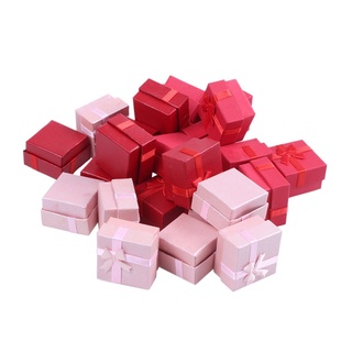 ready stock - juego de caja de regalo de 24 piezas, anillo cuadrado, joyería, colores surtidos