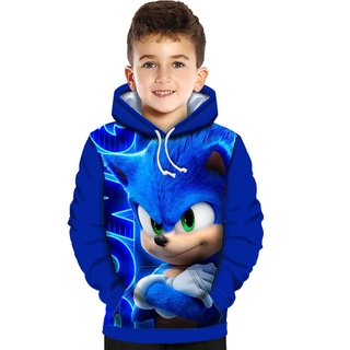 Sonic the Hedgehog niños sudadera con capucha niño suéter de los niños abrigo ropa de abrigo