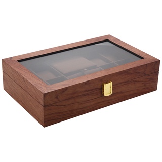 Grids Retro Wooden Watch Display Case Durable Packaging Holder Jewelry Collection Storage Watch Organizer Box Casket Rosewood Ring Storage Box 8+2