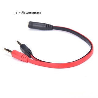 jgcl 3.5mm aux audio mic splitter cable auricular adaptador de auriculares 1 hembra a 2 macho grace