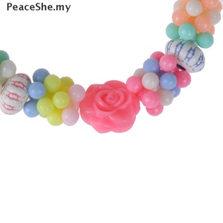 [Peaceshe] 1 juego de collar de cuentas para niños coloridos para niñas bubblegum hecho a mano para niños juguete MY (5)