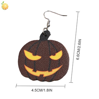 Ejxw aretes De Halloween con Forma De calabaza pendientes De dibujos Animados regalo De joyería Para niñas 4.5x6.6 cm (6)