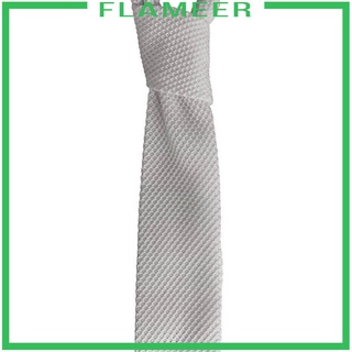 [FLAMEER] Corbata de corbata tejida lisa de lujo para hombre sólido de punto Casual Formal largo (7)