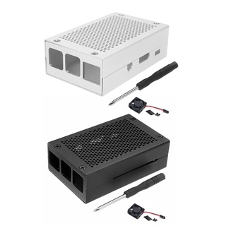（extremechallenge） Aluminum Case Shell with Cooling Fan for Raspberry Pi 3 Model B B+ Computer
