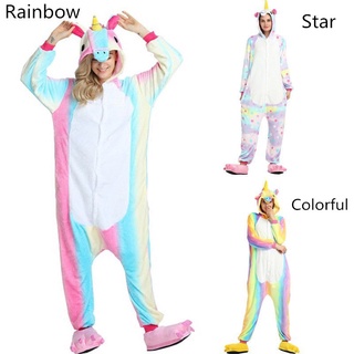 Arco iris unicornio ropa de dormir Unisex Kigurumi Animal Cosplay disfraz Onesie pijamas