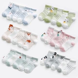 5 pares/lote 0-3 años calcetines de bebé de malla de verano de algodón de dibujos animados animales niños calcetines niñas lindo niño niño calcetines accesorios de bebé (2)