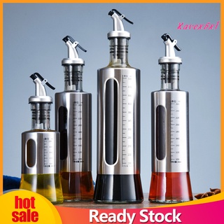 <XAVEXBXL> 200/300/500ml Oil Bottle with Scale Multifunctional Glass Seasoning Storage Dispenser for Kitchen