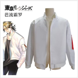 ¡la Nave 24h caliente! Anime Revengers Keisuke Baji Kazutora Hanemiya Cosplay chaqueta blanca disfraz Valhalla ángel abrigo de béisbol pantalones (5)