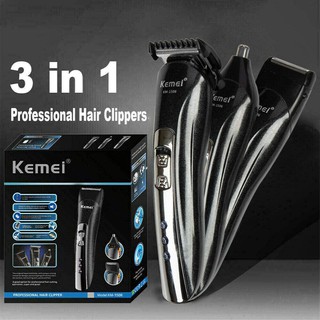kemei km-1506 mesin rambut clipperr maquinilla de afeitar corte de pelo trimmer recargable cabeza afeitadora