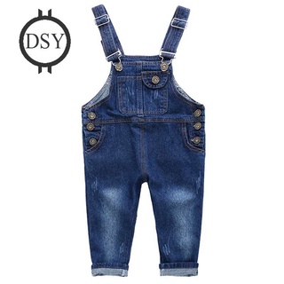 Moda Primavera Otoño Niños Mono Niñas Denim Jeans Bolsillo Babero Pantalones Bebé En General DFY