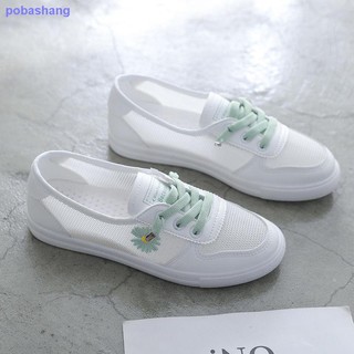 Blanco zapatos de las mujeres s zapatos 2021 nueva primavera y verano salvaje deportes de malla transpirable deportes de la junta zapatos de marea zapatos perezosos