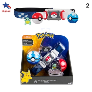 Zkg Pokémon Clip and Carry Poké Ball cinturón ajustable con figura de acción Pokémon 2 Poké Ball para niños y adultos (4)