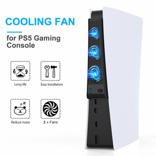 mainsaut Portable 3 Fans Game Console Cooling Fan Playstation Accessories for PS5 DE/UHD Version