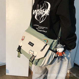 Bolso de mensajero de la marca de los hombres de carga japonesa bolsa de hombro de lona estudiante (2)