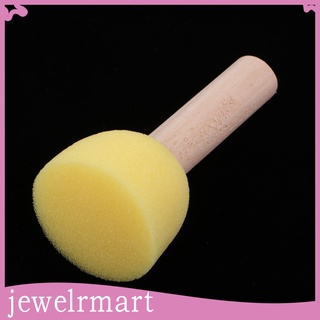 [Jewelrymart] juego de 5 pinceles redondos de espuma de esponja de madera herramientas para niños pintura artesanía