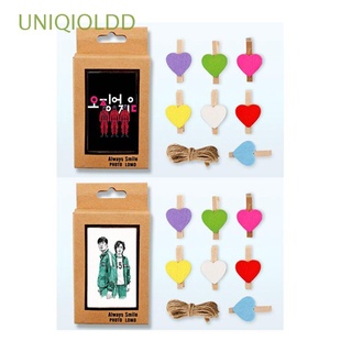 uniqioldd - clips de tarjeta fotográfica, colección de calamares, cuerda, póster de bricolaje, multicolor