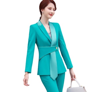 2021 autumn and winter women's long-sleeved business suit jacket formal clothes interview work clothes fashionable tempe