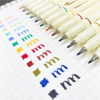 Juego de bolígrafos de 3 colores para letras de mano, rotulador de escritura, rotuladores, pinceles, bolígrafos VS Pentel Touch Brush (5)