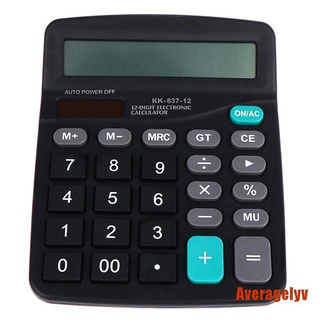 AVERA 1pcs calculadora comercial de oficina calcular herramienta alimentada con batería de 12 dígitos