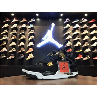 Nike Air Jordan 4 Retro Royalty Black/Metallic Gold-White
