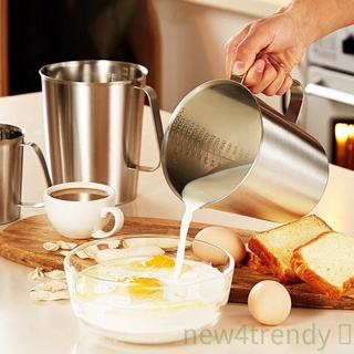 304 de acero inoxidable grueso taza de medición escala de leche taza de té de cocina hornear herramientas de medición NEW4