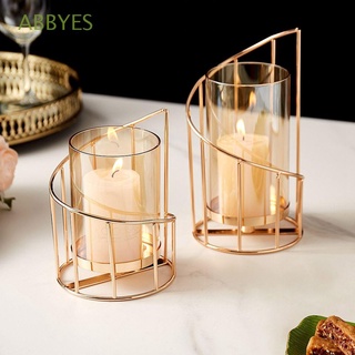 abbyes modernos candelabros de oro velas contenedor portavelas nódico escritorio adornos de vidrio sala de estar metal dormitorio regalo decoración del hogar