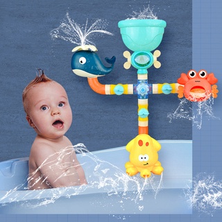 babykids interesante juguetes de baño tubería agua spray ducha juego tiburón cangrejo pulpo baño bebé juguete