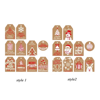 INFRATEAMAIR DIY Christmas Tag Christmas Tree Gift Wrapping Hang Tags Party Cards Elk Santa Claus Kraft Paper Xmas Decoration Wrapping Supplies Christmas Labels (3)