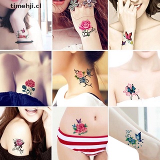 TIME 66Pcs Flower Butterfly Body Art Temporary Tattoos Stickers Waterproof Tattoos CL (3)