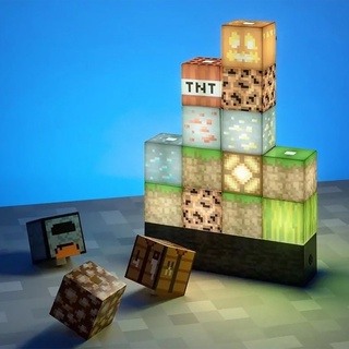 Nuevo producto~Minecraft Paladone Block Building Light DIY juguete mercancía regalo recuerdo skmwk (1)