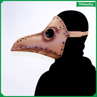horror goth peste doctor nariz larga máscara de cuero steampunk pájaro pico (3)