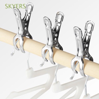 SKYERS Large Clothes Pegs Windproof Sealing Clip Clothes Pins Clothing Stainless Steel Household Drying Hanger For Coat Pants Laundry Metal File Clip (1)