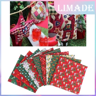 (Limade) 10 piezas De retazos De tela De algodón Para Costura/decoración De regalo/fiesta navideña (4)