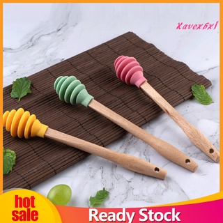 <XAVEXBXL> Honey Dipper Long Handle Durable Silicone Sugar Mixing Stick for Kitchen